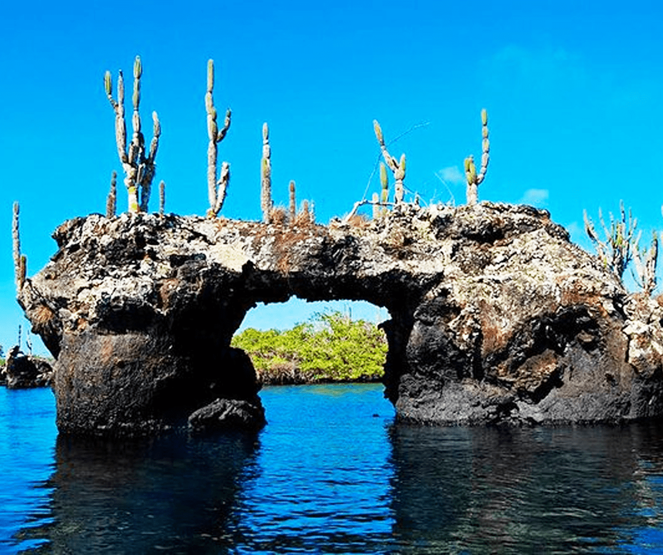 Lava formation in Los Tuneles, Isabela Island in the Galapagos Islands.