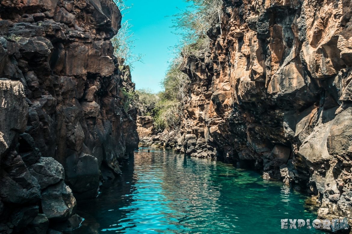 Lava formation in Los Tuneles, Isabela Island in the Galapagos Islands.